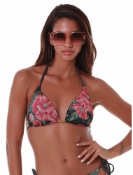 Bluepoint 25066013, "SECRET GARDEN" Γυναικείο Bikini Top  Τριγωνάκι, ΜΑΥΡΟ