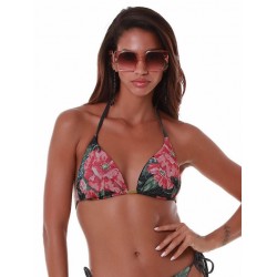 Bluepoint 25066013, "SECRET GARDEN" Γυναικείο Bikini Top  Τριγωνάκι, ΜΑΥΡΟ