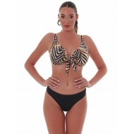 Bluepoint 25066040D, Γυναικείο Bikini Top "SPIRIT ANIMAL"με μπανέλα Cup D, ΜΠΕΖ-ΔΕΡΜΑ