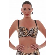 Bluepoint 25066041E, Γυναικείο Bikini Top Strapless "SPIRIT ANIMAL" με μπανέλα Cup E, ΜΠΕΖ-ΔΕΡΜΑ
