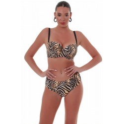 Bluepoint 25066041E, Γυναικείο Bikini Top Strapless "SPIRIT ANIMAL" με μπανέλα Cup E, ΜΠΕΖ-ΔΕΡΜΑ