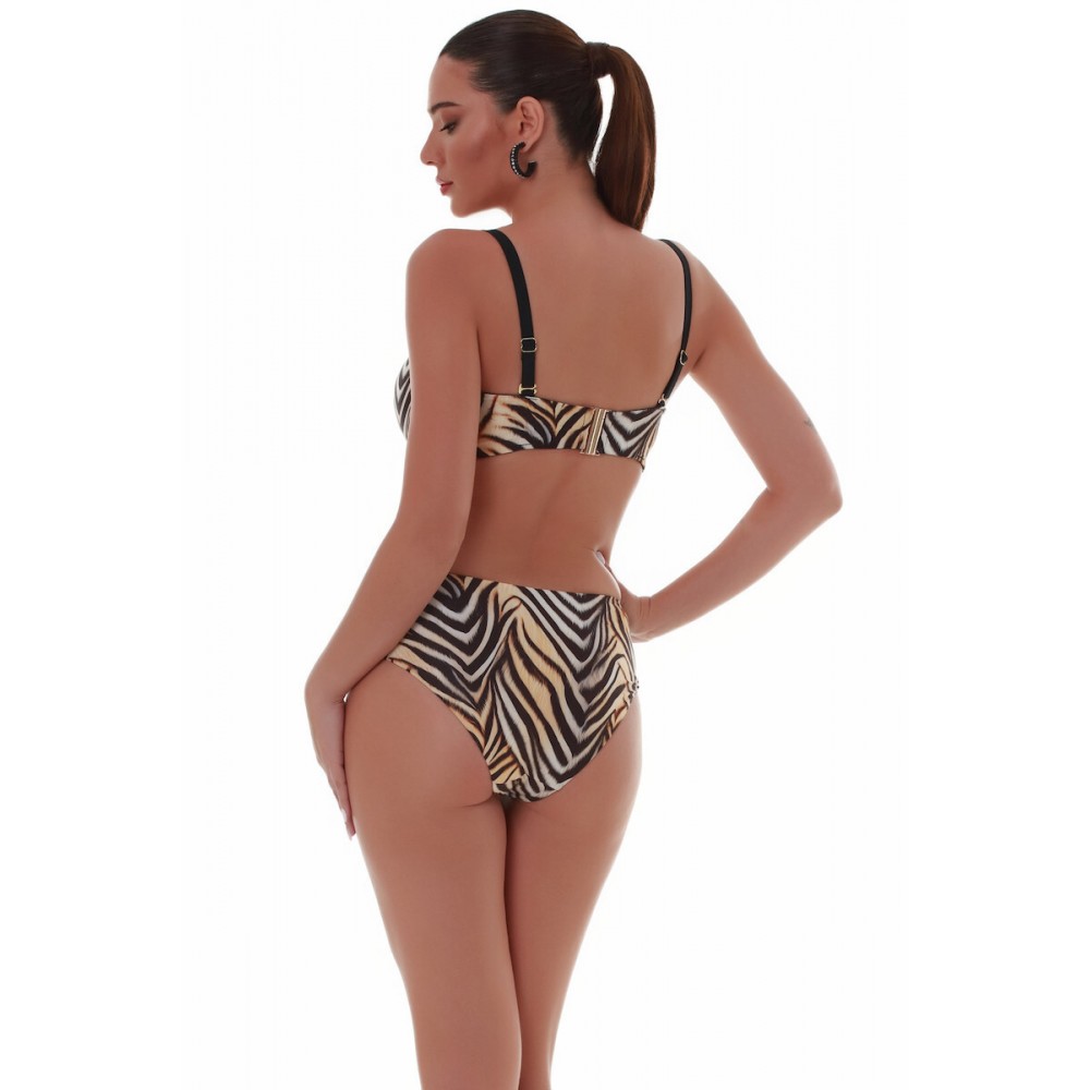 Bluepoint 25066041E, Γυναικείο Bikini Top Strapless "SPIRIT ANIMAL" με μπανέλα Cup E, ΜΠΕΖ-ΔΕΡΜΑ