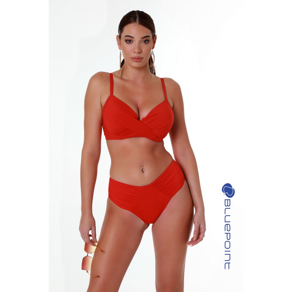 Bluepoint 25066098E-07, Γυναικείο Σουτιέν Μαγιό Cup E σε ντραπέ κόψιμο, ΚΟΚΚΙΝΟ