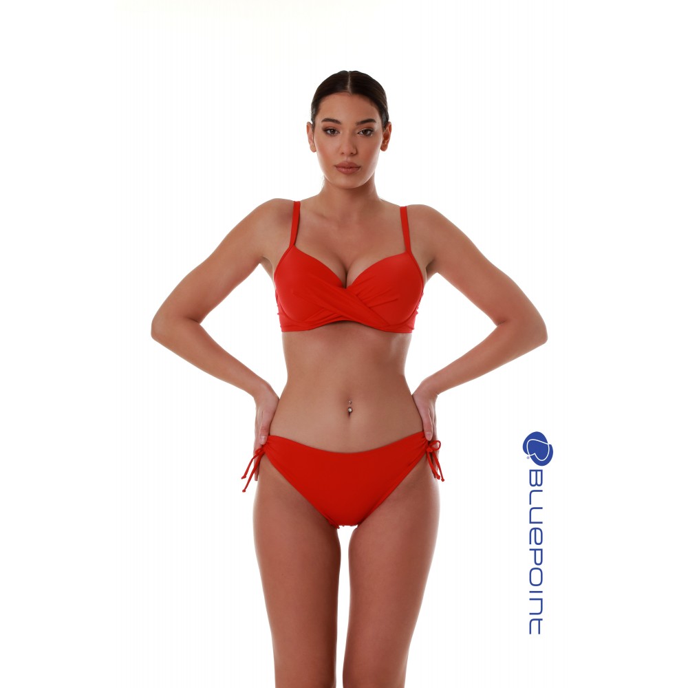 Bluepoint 25066098E-07, Γυναικείο Σουτιέν Μαγιό Cup E σε ντραπέ κόψιμο, ΚΟΚΚΙΝΟ