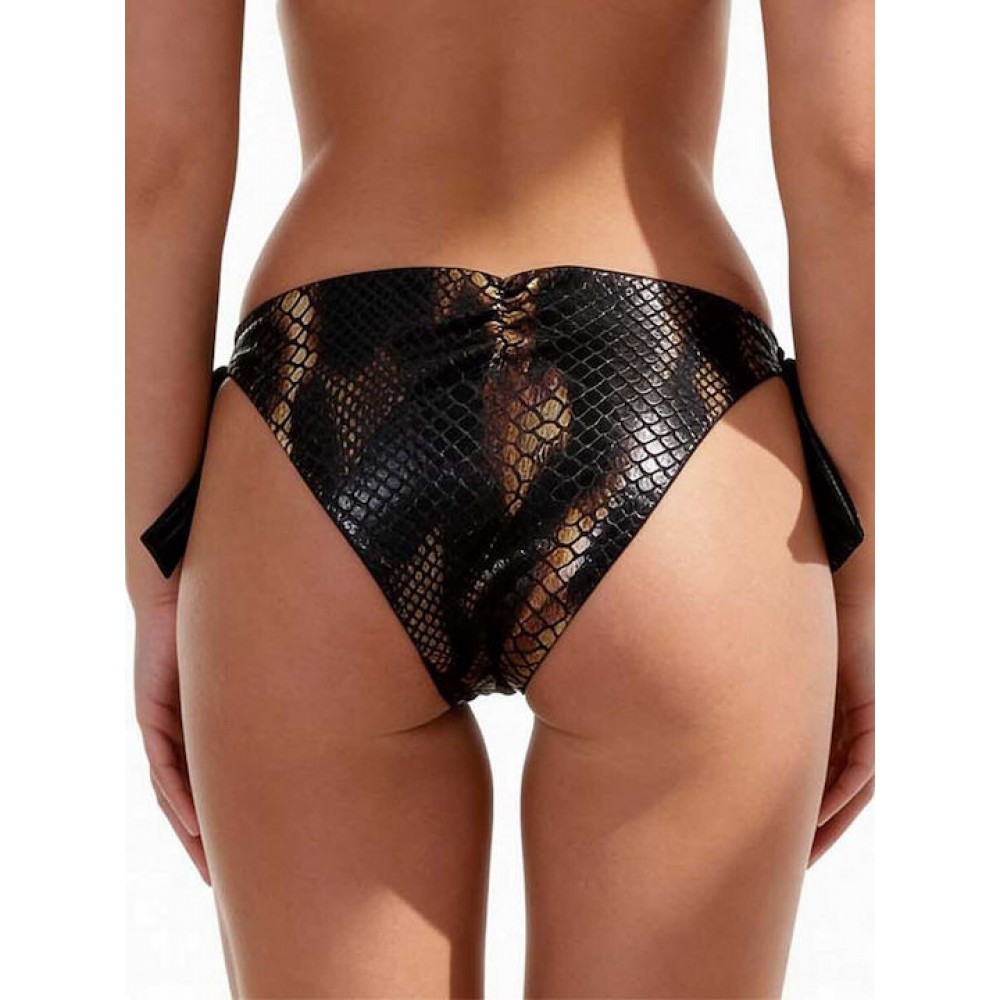 Bluepoint 26065074-18, Γυναικείο  Μαγιό "CROCO EFFECT"Brazilian  Bikini Bottom, ΚΑΦΕ