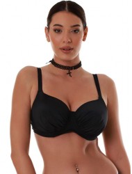 Bluepoint 26066099F-02 , Γυναικείο Bikini Top Cup F με ενίσχυση, ΜΑΥΡΟ