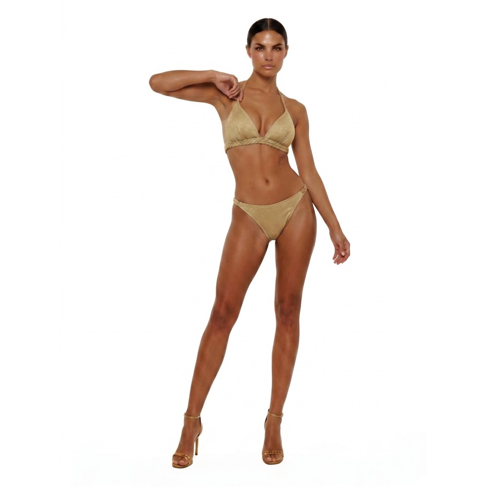 Bluepoint 26065025-40 , Γυναικείο Μαγιό "SHIMMER ON' Brazilian Bikini Bottom, ΧΡΥΣΟ