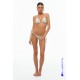 Bluepoint 26066031-40, Γυναικείο Τριγωνάκι Bikini Top, ΜΠΕΖ-ΧΡΥΣΟ