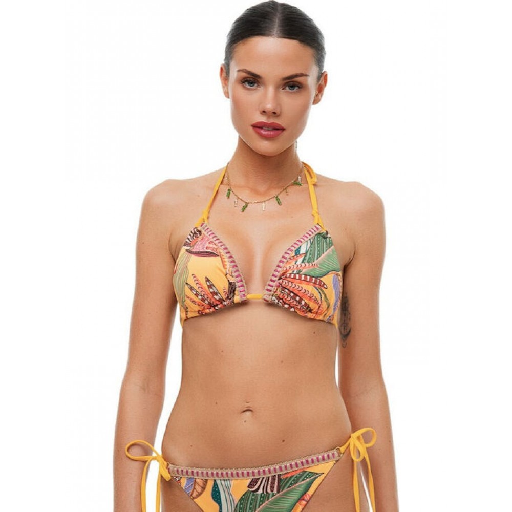 Bluepoint 26066054-08 , Γυναικείο Τριγωνάκι Bikini Top "HOT TROPIC", ΚΙΤΡΙΝΟ