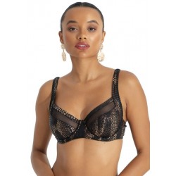 Bluepoint 26066078D-18, Γυναικείο Bikini Top "CROCO EFFECT", χωρίς ενίσχυση, ΚΑΦΕ