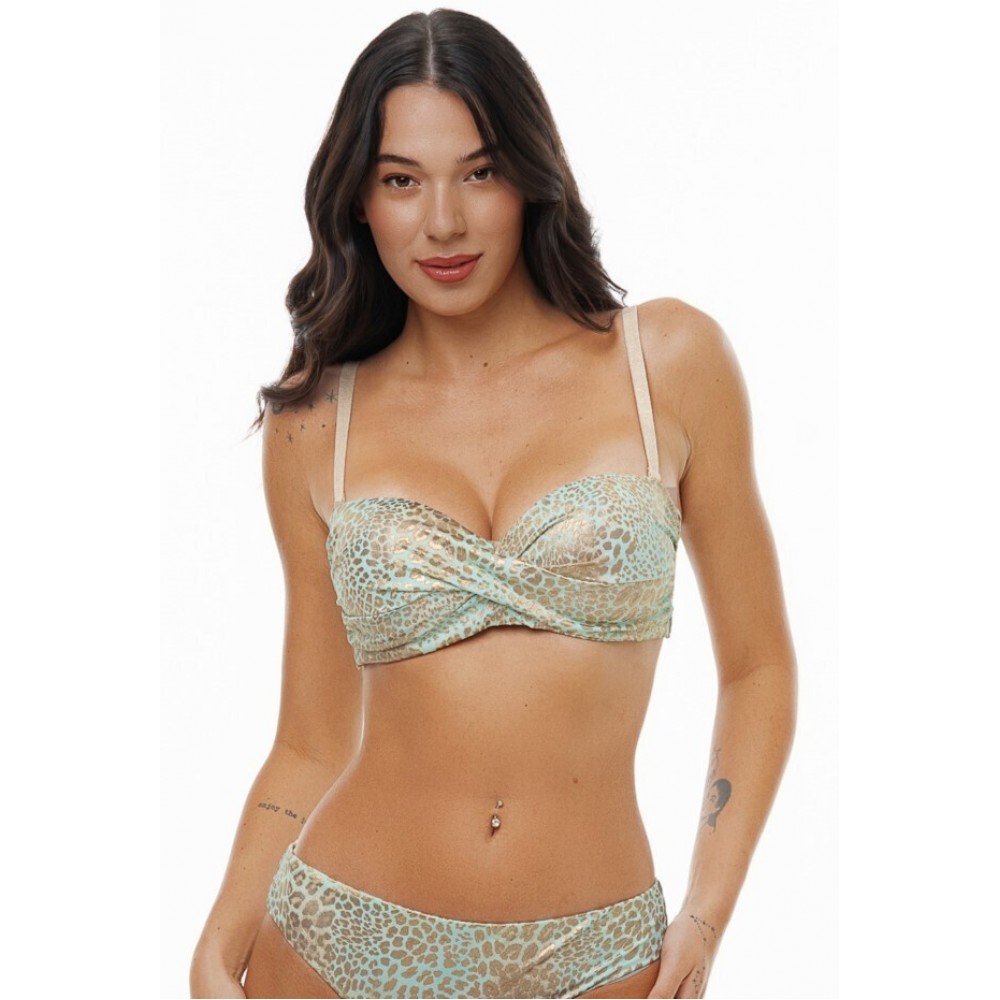 Bluepoint 2606612D-09, Γυναικείο Bikini Top Strapless "Wild Cat", ΠΕΤΡΟΛ