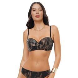 Bluepoint 26066075D-18, Γυναικείο Bikini Top Strapless "Croco Effect", ΚΑΦΕ