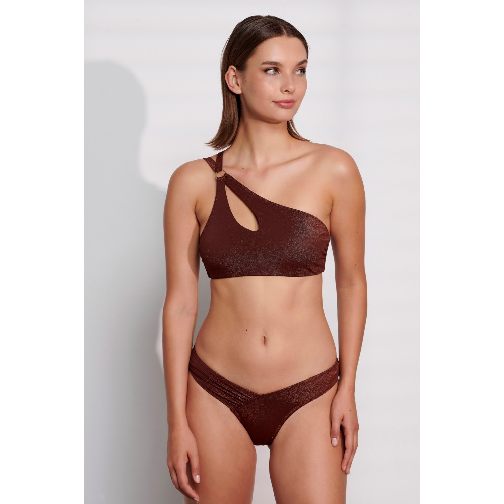 Bikini Set Μαγιό Bilitis JS128, με έναν ώμο σε μπρονζέ χρώμα