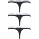 Calvin Klein  QD3587E-001 Thong 3PK, βαμβακερά κυλοτάκια  σε συσκευασία των 3 τεμαχίων ΜΑΥΡΑ