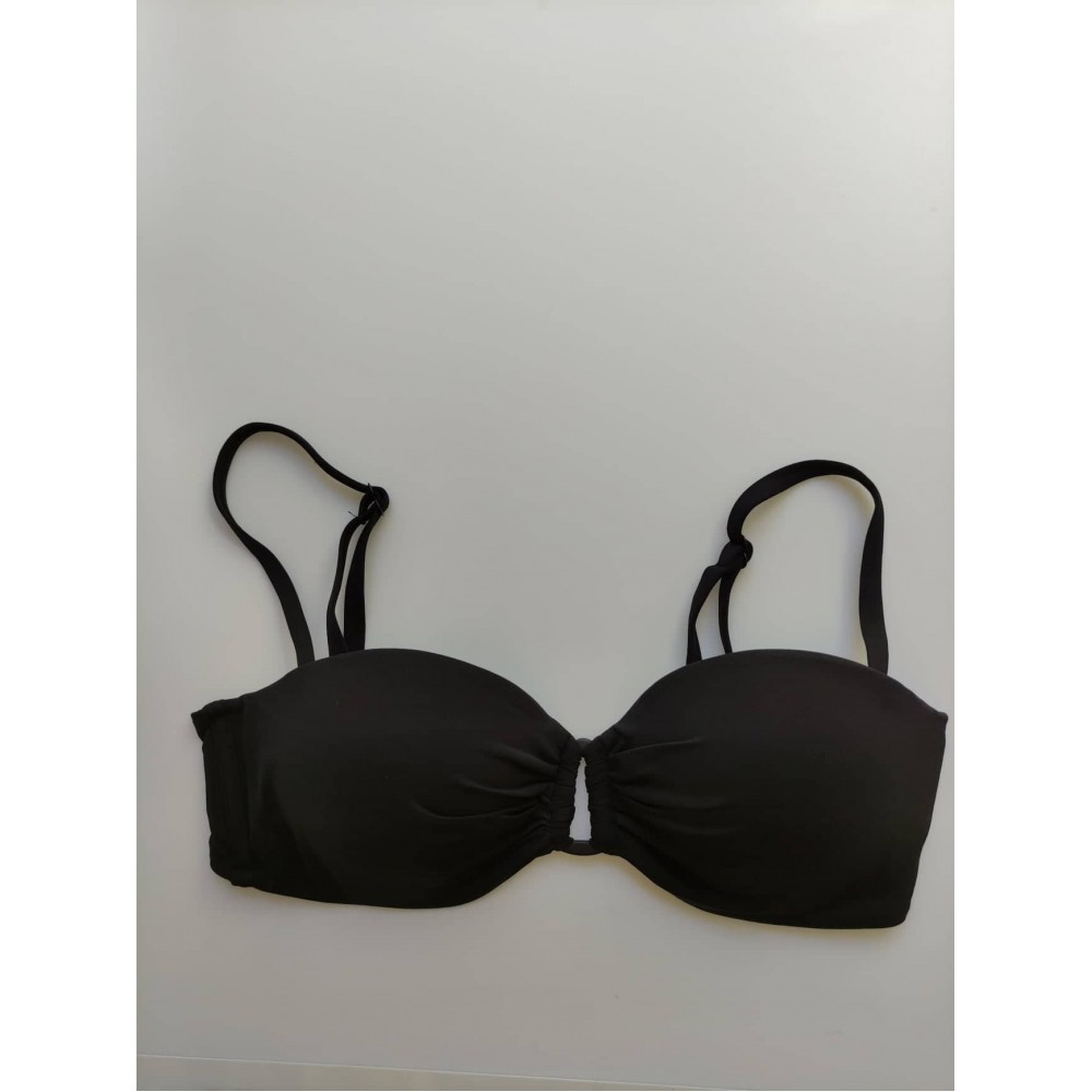 Μiss Crool I20-851, Strapless Σουτιέν μαγιό  cup B/C ενισχυμένο και κούμπωμα στη πλάτη, ΜΑΥΡΟ