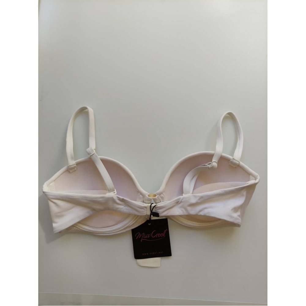 Μiss Crool I20-851, Strapless Σουτιέν μαγιό  cup B/C ενισχυμένο και κούμπωμα στη πλάτη ΑΣΠΡΟ