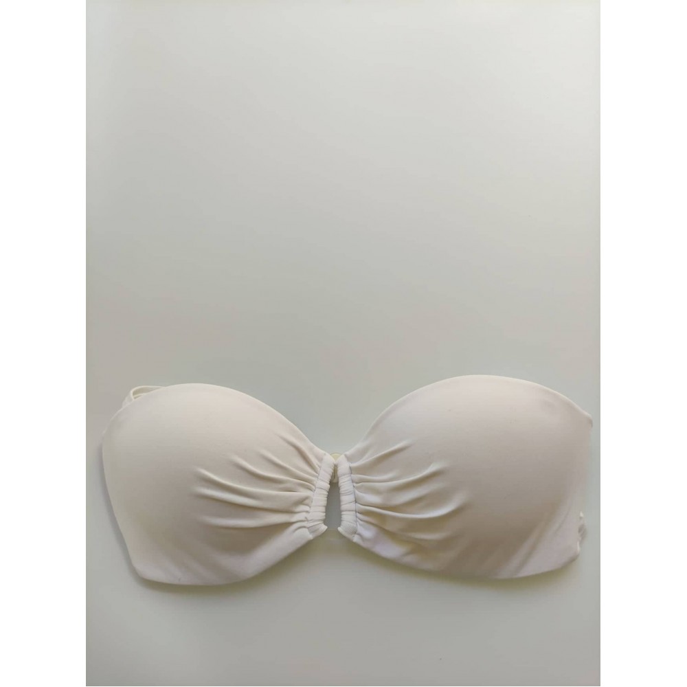 Μiss Crool I20-851, Strapless Σουτιέν μαγιό  cup B/C ενισχυμένο και κούμπωμα στη πλάτη ΑΣΠΡΟ