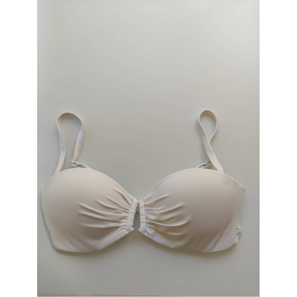 Μiss Crool I20-851, Strapless Σουτιέν μαγιό  cup B/C ενισχυμένο και κούμπωμα στη πλάτη ΑΣΠΡΟ