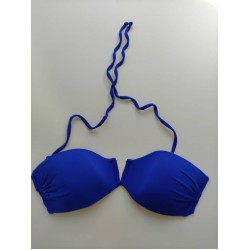 Miss Crool I20-862, Strapless Bikini Top με εντυπωσιακό V, χωρίς μπανέλα, ΜΠΛΕ ΡΟΥΑ