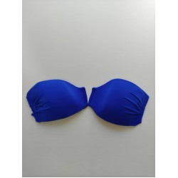 Miss Crool I20-862, Strapless Bikini Top με εντυπωσιακό V, χωρίς μπανέλα, ΜΠΛΕ ΡΟΥΑ