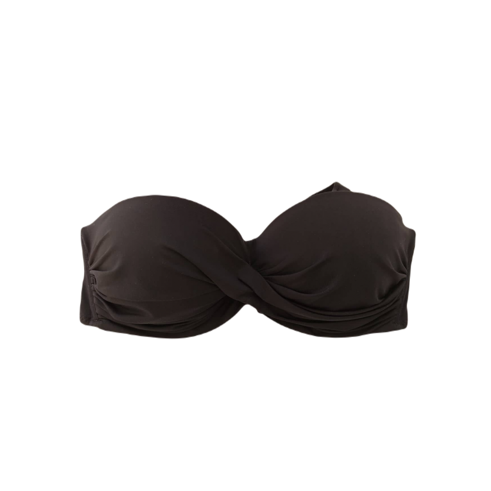 Miss Crool I20-852E , Strapless Bikini Top για μεγάλο στήθος, cup E, ΜΑΥΡΟ