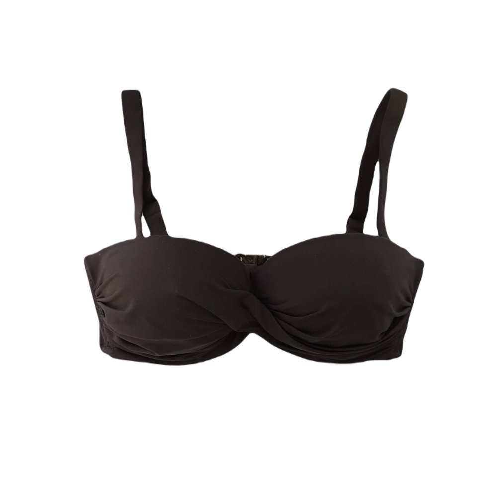 Miss Crool I20-852E , Strapless Bikini Top για μεγάλο στήθος, cup E, ΜΑΥΡΟ