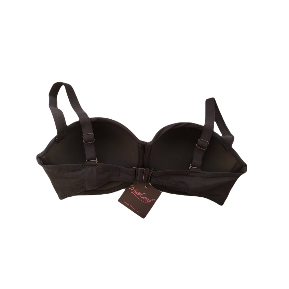 Miss Crool I20-852E , Strapless Bikini Top για μεγάλο στήθος, cup E, ΜΑΥΡΟ