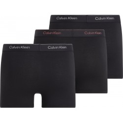 Calvin Klein 000NB4076A-Q6A, Low Rise Trunk 3 pcs Modern Cotton με Μεταλλιζέ logo,  ΜΑΥΡΑ