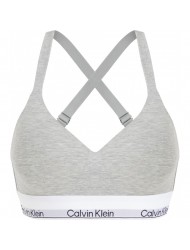 Calvin Klein 000QF7900E-P7A, Γυναικείο Αθλητικό Μπουστάκι Push Up με κούμπωμα, ΓΚΡΙ