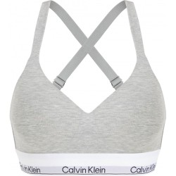 Calvin Klein 000QF7900E-P7A, Γυναικείο Αθλητικό Μπουστάκι Push Up με κούμπωμα, ΓΚΡΙ