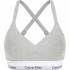 Calvin Klein 000QF7900E-P7A, Γυναικείο Αθλητικό Μπουστάκι Push Up με κούμπωμα, ΓΚΡΙ