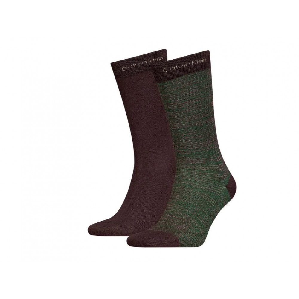 Ανδρικές Κάλτσες  CALVIN KLEIN 701230620-006 CK MEN SOCK 2pcs Runfree Plating, BROWN COMBO