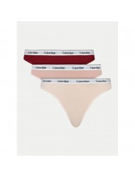 Calvin Klein Thong 3Pack 000QD5209E-PYT, Γυναικεία String Κυλοτάκια σετ 3 τεμ. MULTI COLOUR