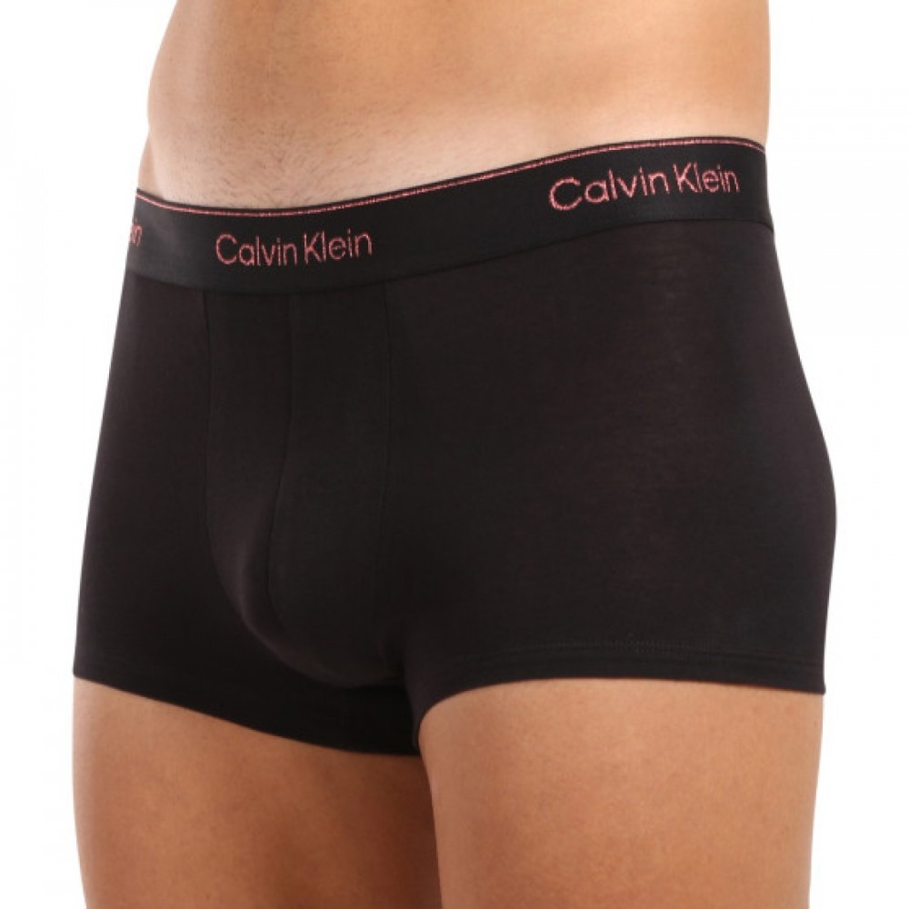 Calvin Klein 000NB4076A-Q6A, Low Rise Trunk 3 pcs Modern Cotton με Μεταλλιζέ logo,  ΜΑΥΡΑ