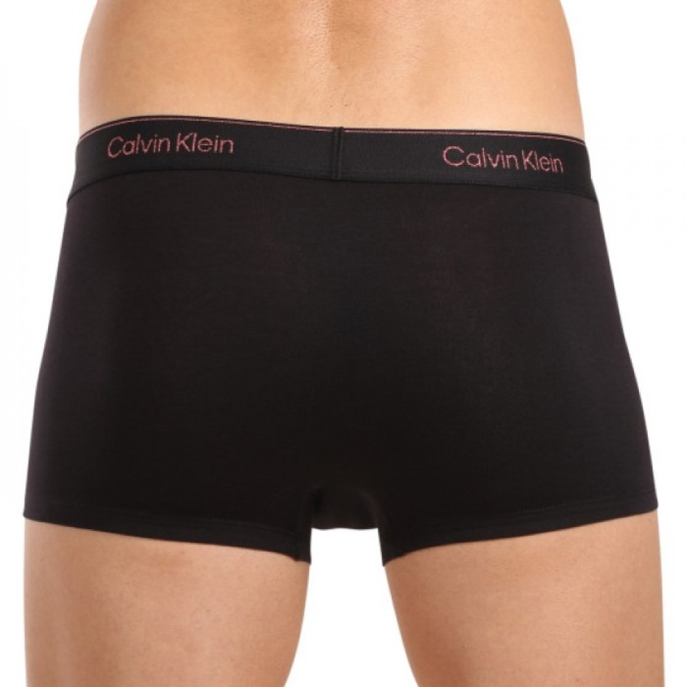 Calvin Klein 000NB4076A-Q6A, Low Rise Trunk 3 pcs Modern Cotton με Μεταλλιζέ logo,  ΜΑΥΡΑ