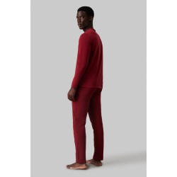 CALVIN KLEIN 000NM2846E-SSM,  L/S PANT SET ΑΝΔΡΙΚΗ ΠΥΤΖΑΜΑ ΜΕ ΛΟΓΟΤΥΠΟ, ΜΠΟΡΝΤΟ