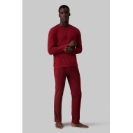 CALVIN KLEIN 000NM2846E-SSM,  L/S PANT SET ΑΝΔΡΙΚΗ ΠΥΤΖΑΜΑ ΜΕ ΛΟΓΟΤΥΠΟ, ΜΠΟΡΝΤΟ