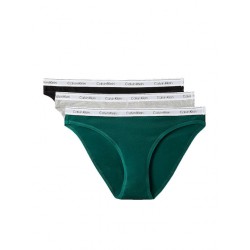 Calvin Klein  Bikini  3Pack 000QD5207E-31U, Γυναικεία βαμβακερά Κυλοτάκια σετ 3 τεμ. Black, Grey Heather, Turf