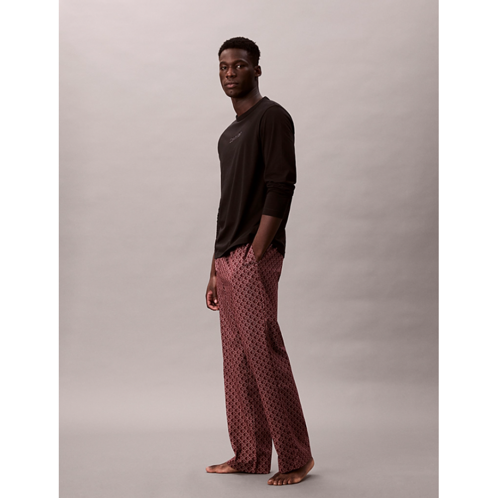 Calvin Klein LV00NM2956-33F, Ανδρική Πυτζάμα Βαμβακερή με μπορντό παντελόνι, ΜΑΥΡΟ Calvin Klein LV00NM2956-33F, Ανδρική Πυτζάμα Βαμβακερή με μπορντό παντελόνι, ΜΑΥΡΟ