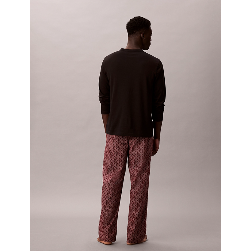 Calvin Klein LV00NM2956-33F, Ανδρική Πυτζάμα Βαμβακερή με μπορντό παντελόνι, ΜΑΥΡΟ Calvin Klein LV00NM2956-33F, Ανδρική Πυτζάμα Βαμβακερή με μπορντό παντελόνι, ΜΑΥΡΟ