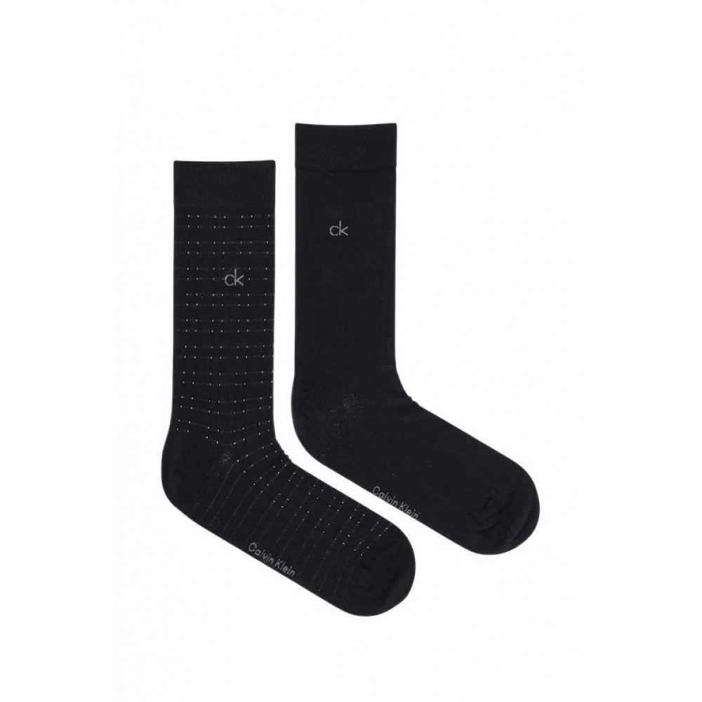 Calvin Klein 701235969-001, Ανδρικές Κάλτσες CK MEN'S SOCKS  GRID 2 ζεύγη, ΜΑΥΡΟ