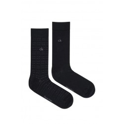 Calvin Klein 701235969-001, Ανδρικές Κάλτσες CK MEN'S SOCKS  GRID 2 ζεύγη, ΜΑΥΡΟ