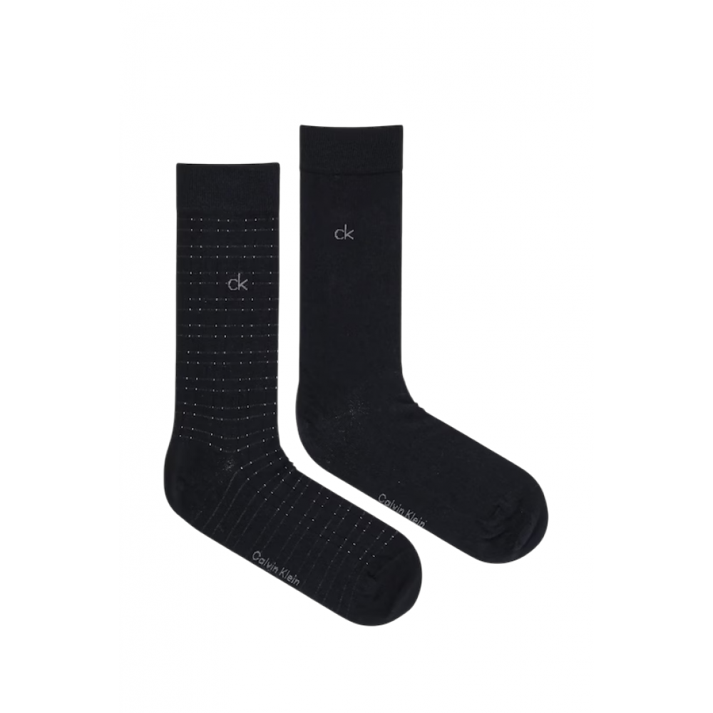 Calvin Klein 701235969-001, Ανδρικές Κάλτσες CK MEN'S SOCKS  GRID 2 ζεύγη, ΜΑΥΡΟ