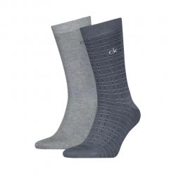 Calvin Klein 701235969-002, Ανδρικές Κάλτσες CK MEN'S SOCKS  GRID 2 ζεύγη, ΓΚΡΙ ΣΚΟΥΡΟ