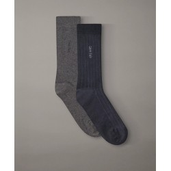 Calvin Klein 701235970-002, Ανδρικές Κάλτσες CK MEN'S SOCKS PINSTRIPE 2 ζεύγη, ΓΚΡΙ