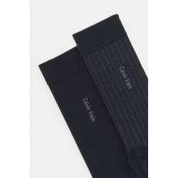 Calvin Klein 701235970-001, Ανδρικές Κάλτσες CK MEN'S SOCKS PINSTRIPE 2 ζεύγη, ΜΑΥΡΟ