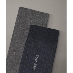 Calvin Klein 701235970-002, Ανδρικές Κάλτσες CK MEN'S SOCKS PINSTRIPE 2 ζεύγη, ΓΚΡΙ