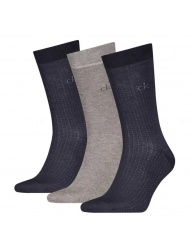 Calvin Klein 701235981-002, CK MEN SOCK 3 pcs GIFTBOX DROPNEEDLE, ΓΚΡΙ