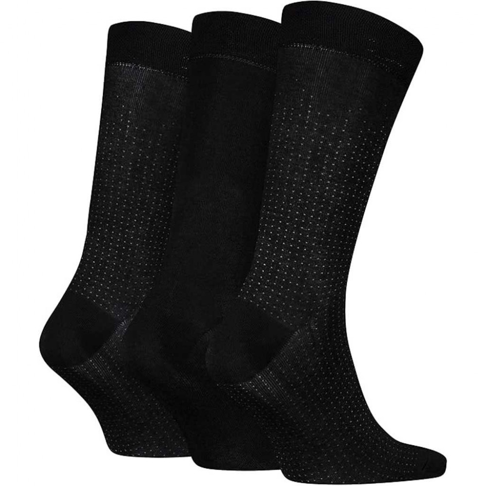 Calvin Klein 701235981-001, CK MEN SOCK 3 pcs GIFTBOX DROPNEEDLE, ΜΑΥΡΟ