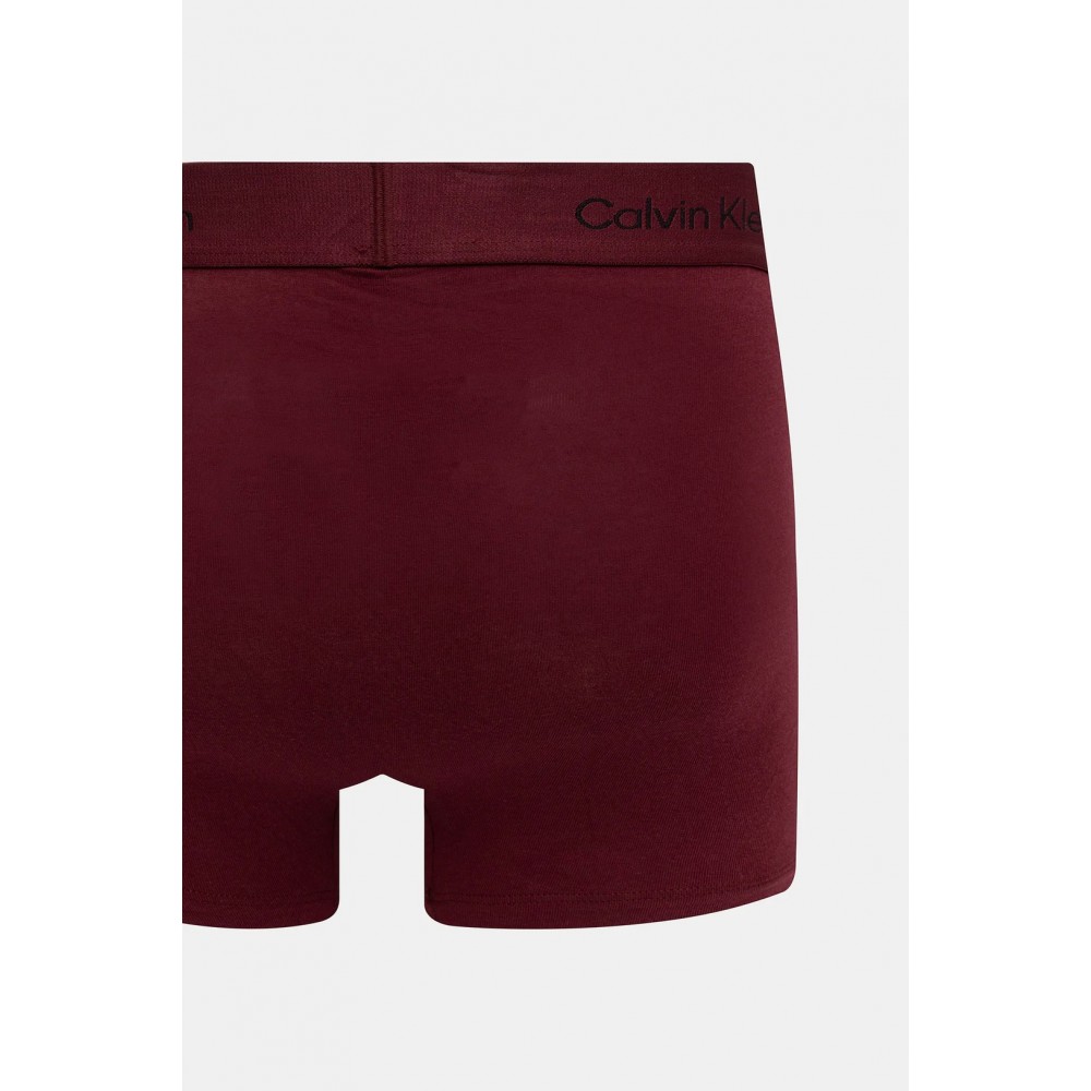 Calvin Klein Trunk LV00NB4476-3U4 3pack, Ανδρικά Μπόξερ Βαμβακερά, ΜΠΟΡΝΤΟ